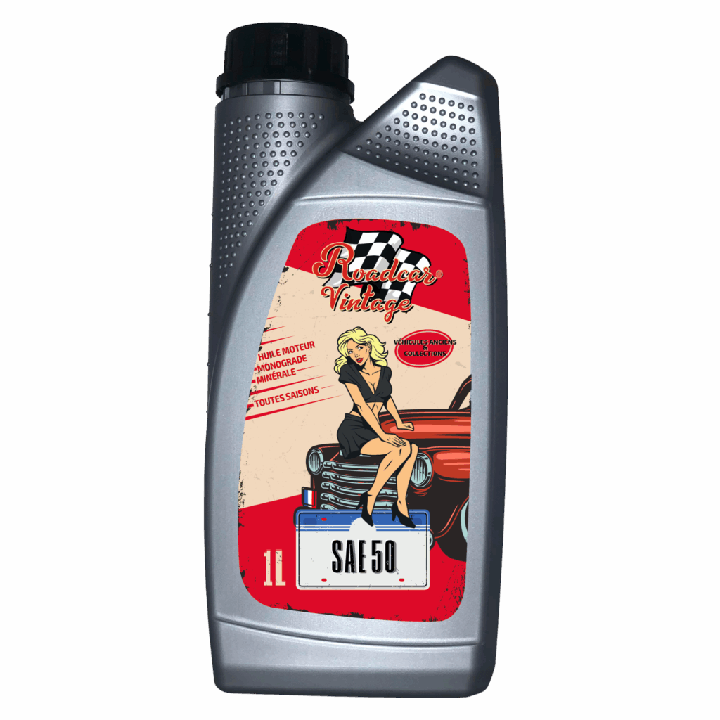 huile moteur sae 50 5l & 1l roadcar vintage