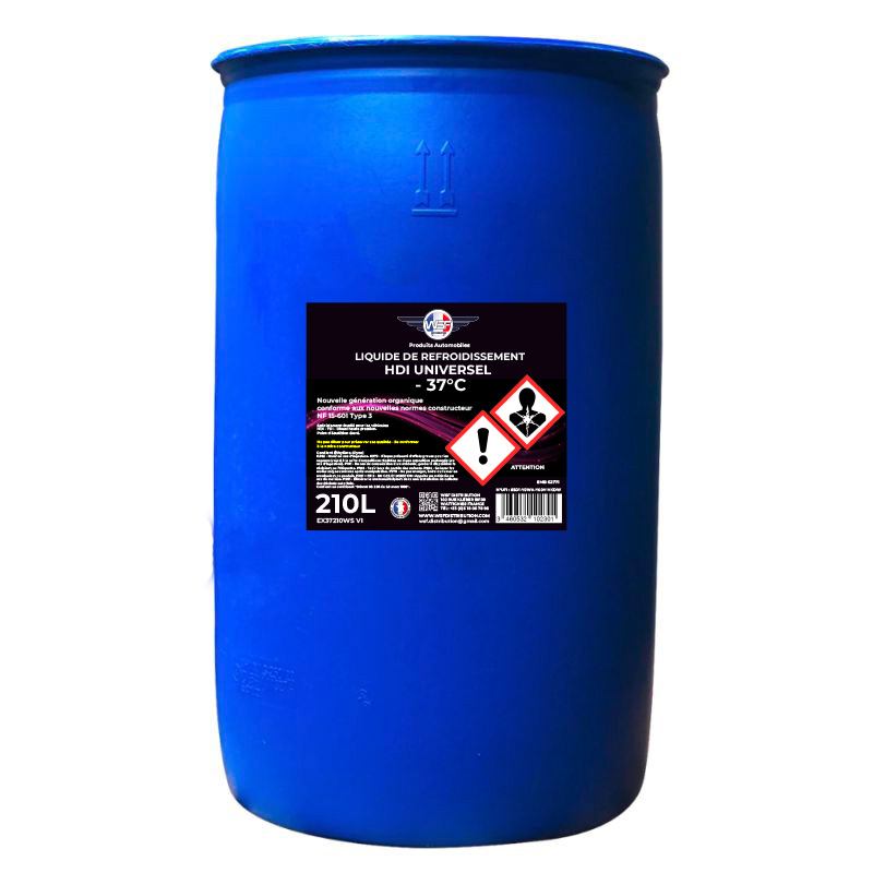 liquide de refroidissement hdi universel 37°c 210l liquide de refroidissement hdi -37c 210l
